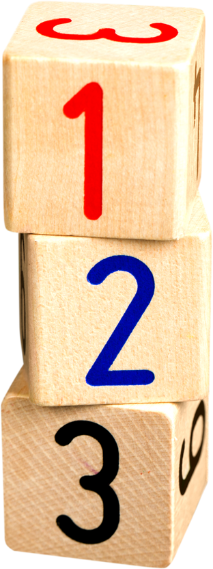 Wooden Number Blocks Stacked  